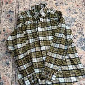 NWT orvis flannel men’s shirt blue green plaid